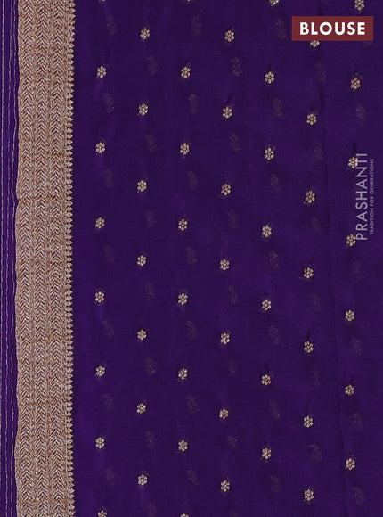 Banarasi semi crepe saree violet with woven buttas and woven border