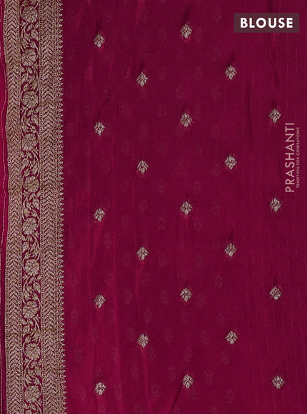 Banarasi semi crepe saree pink with allover woven buttas and woven border