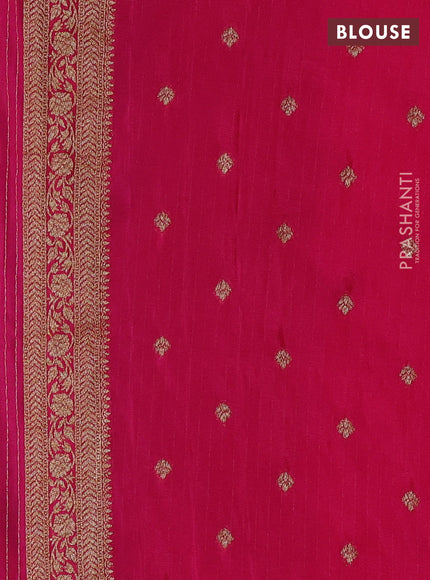 Banarasi semi crepe saree pink with allover woven buttas and woven border