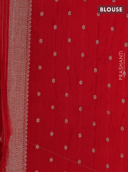 Banarasi semi crepe saree red with allover woven buttas and woven border