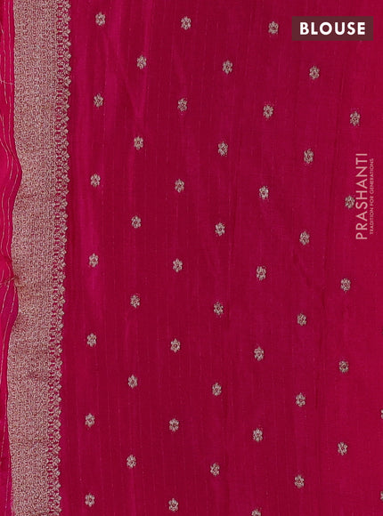 Banarasi semi crepe saree pink with allover woven buttas and woven border