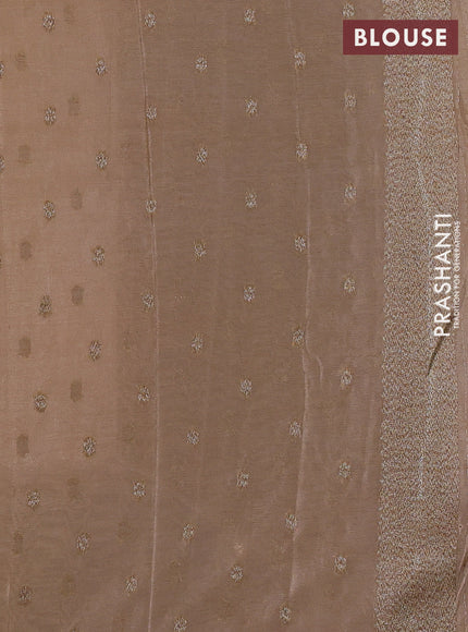 Banarasi semi crepe saree beige with allover woven buttas and woven border