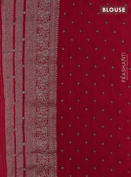 Banarasi semi crepe saree navy blue and pink with allover thread & zari weaves and woven border
