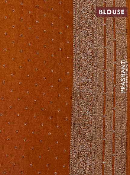 Banarasi semi crepe saree lavender and mustard yellow with allover thread & zari weaves and woven border