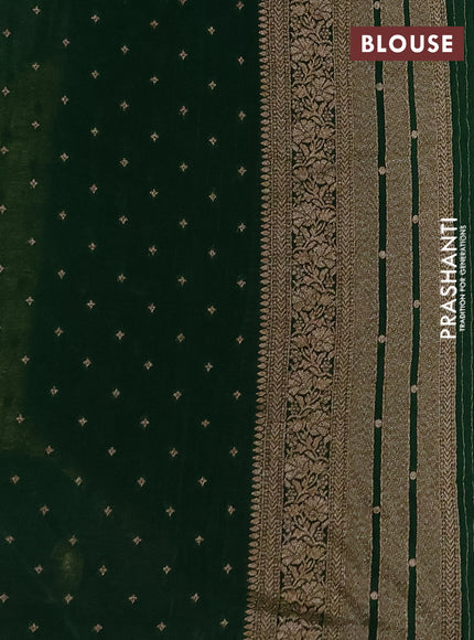 Banarasi semi crepe saree lime yellow and green with allover thread & zari weaves and woven border