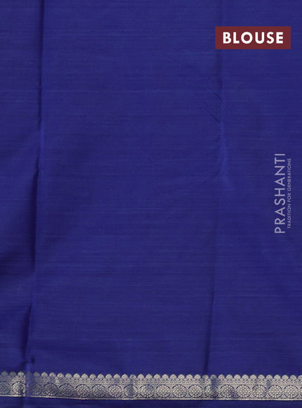 Bangalori silk saree blue with allover ikat weaves and zari woven border