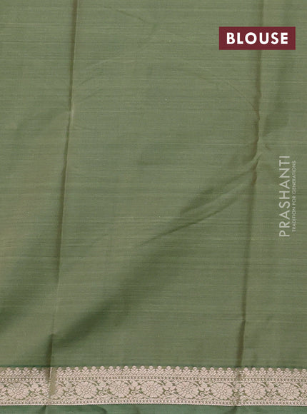 Bangalori silk saree pale yellow and green shade with allover ikat weaves and zari woven border