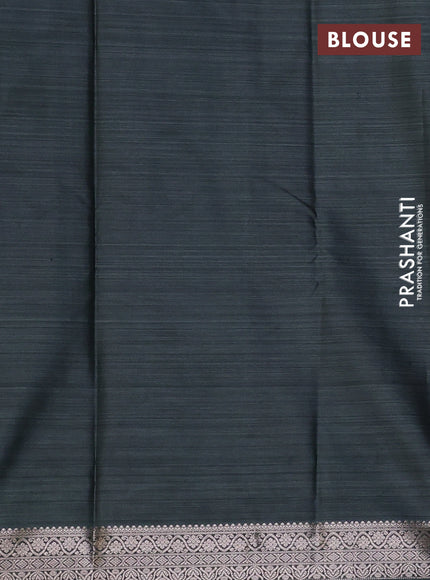 Bangalori silk saree greyish green with allover ikat weaves and zari woven border
