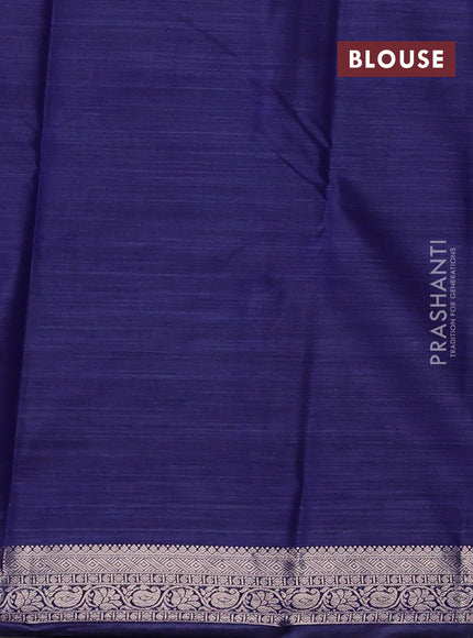 Bangalori silk saree blue with allover ikat weaves and zari woven border