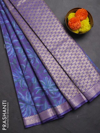Bangalori silk saree lavender with allover ikat weaves and zari woven border