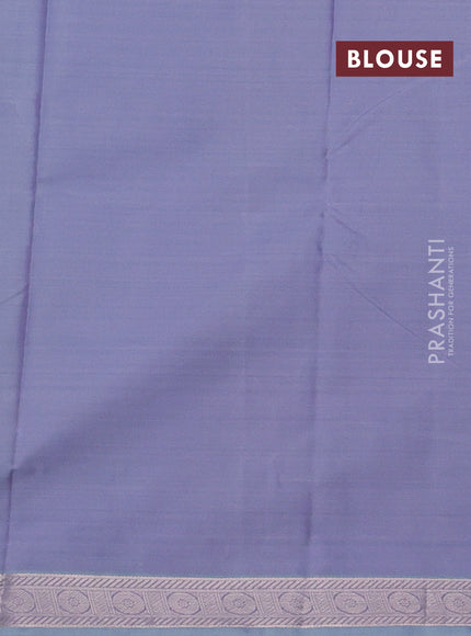 Bangalori silk saree pastel blue with allover ikat weaves and zari woven border