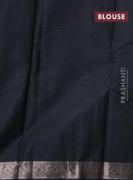 Bangalori silk saree elephant grey with allover ikat weaves and zari woven border