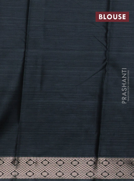 Bangalori silk saree grey with allover ikat weaves and zari woven border