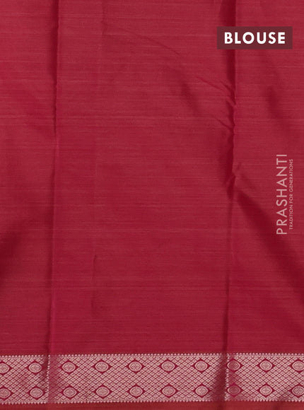 Bangalori silk saree mild peach and red shade with allover ikat weaves and zari woven border