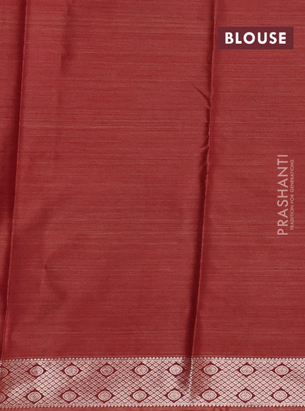 Bangalori silk saree beige and rust shade with allover ikat weaves and zari woven border