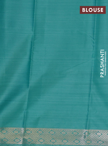 Bangalori silk saree teal green shade with allover ikat weaves and zari woven border