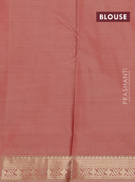 Bangalori silk saree mild peach with allover ikat weaves and zari woven border