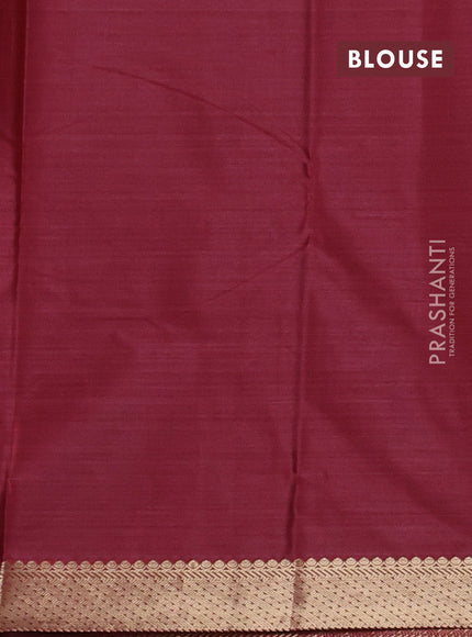 Bangalori silk saree sandal and maroon with allover ikat weaves and zari woven border