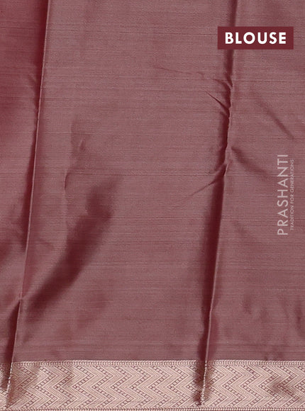 Bangalori silk saree purple and beige with allover ikat weaves and zari woven border