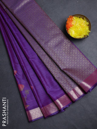 Bangalori silk saree purple with allover ikat weaves and zari woven border