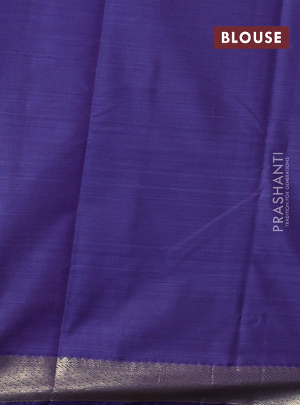 Bangalori silk saree blue shade with allover ikat weaves and zari woven border