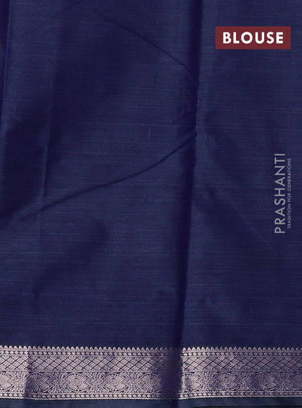 Bangalori silk saree blue shade with allover ikat weaves and zari woven border