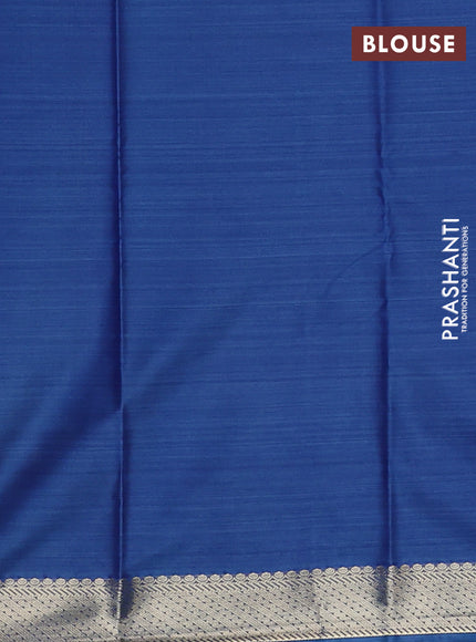 Bangalori silk saree blue with allover ikat weaves and zari woven border