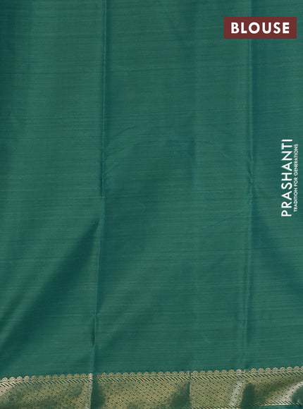 Bangalori silk saree teal green with allover ikat weaves and zari woven border