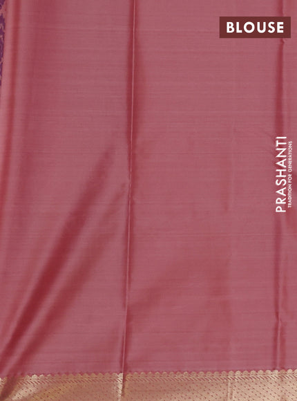 Bangalori silk saree peach pink with allover ikat weaves and zari woven border
