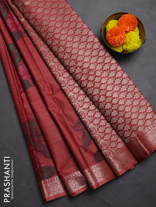 Bangalori silk saree red shade with allover ikat weaves and zari woven border