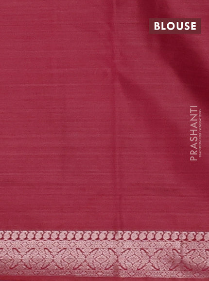 Bangalori silk saree reddish pink shade with allover ikat weaves and zari woven border