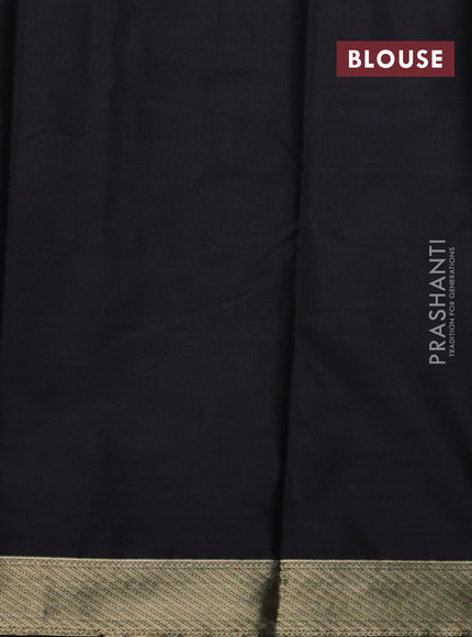 Bangalori silk saree black with allover ikat weaves and zari woven border