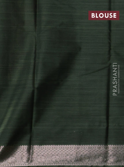 Bangalori silk saree sap green with allover ikat weaves and zari woven border