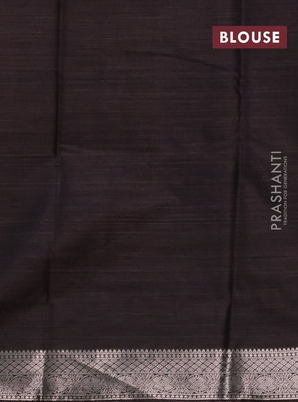 Bangalori silk saree brown with allover ikat weaves and zari woven border