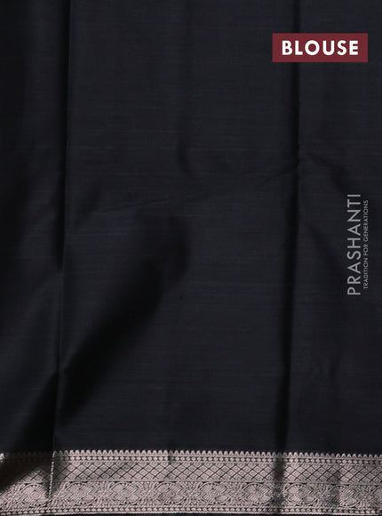 Bangalori silk saree elephant grey with allover ikat weaves and zari woven border