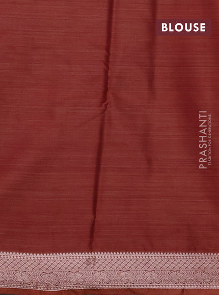 Bangalori silk saree deep purple and rust shade with allover ikat weaves and zari woven border