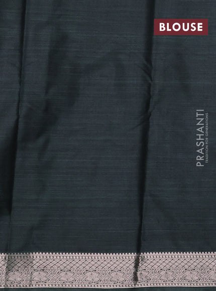 Bangalori silk saree sap green with allover ikat weaves and zari woven border