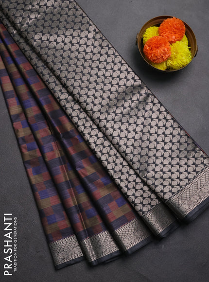 Bangalori silk saree multi colour with allover ikat weaves and zari woven border