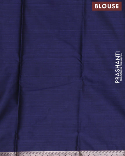 Bangalori silk saree blue with allover ikat weaves and zari woven border