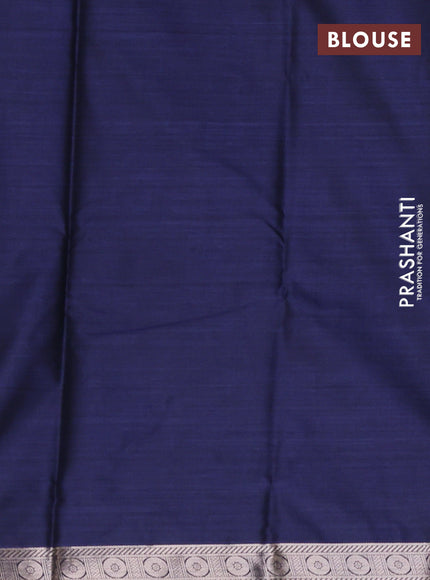 Bangalori silk saree blue with allover ikat weaves and zari woven border