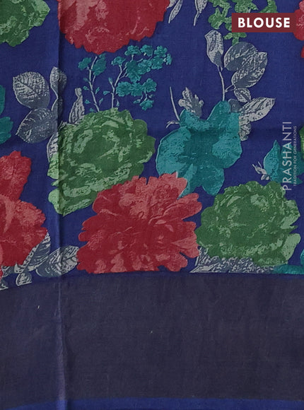 Pure Tussar silk saree dark pink and blue with allover zari checked pattern and zari woven border
