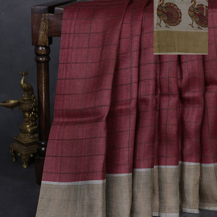 Collection image for: Tussar Checks Printed Blouse