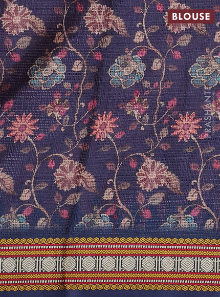 Art kota saree mauve pink and navy blue with plain body and temple design rudhrasha zari woven border
