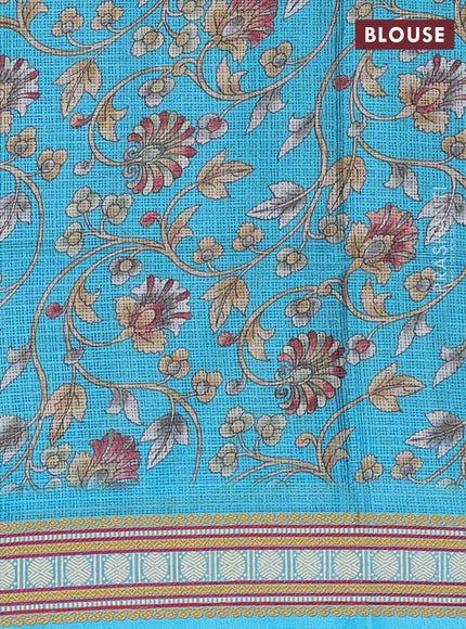Art kota saree mehendi green and teal blue with plain body and temple design rudhrasha zari woven border