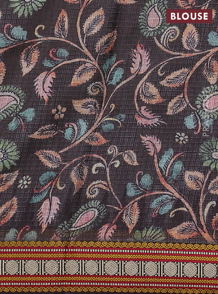 Art kota saree mild pista green and black with plain body and temple design rudhrasha zari woven border