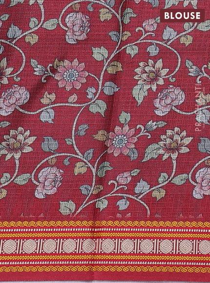 Art kota saree teal green and maroon with plain body and temple design rudhrasha zari woven border