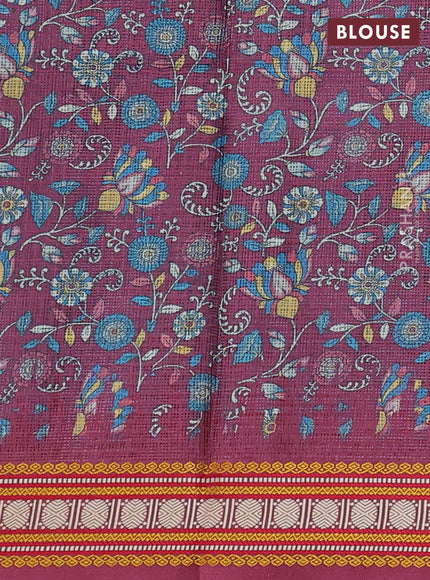 Art kota saree cs blue and pastel maroon with plain body and temple design rudhrasha zari woven border