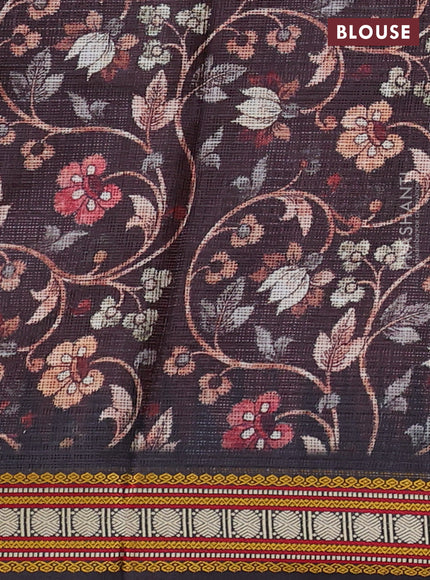Art kota saree maroon and black with plain body and temple design rudhrasha zari woven border