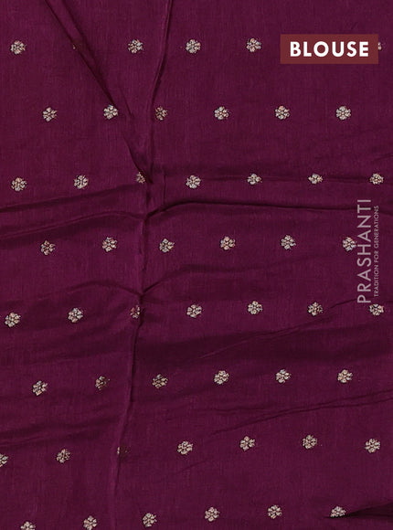 Art kota silk saree deep purple with silver & zari woven buttas and zari woven butta border
