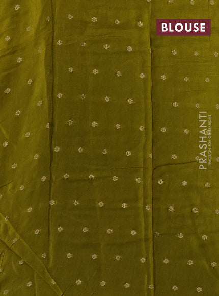 Art kota silk saree light green with silver & zari woven buttas and zari woven butta border
